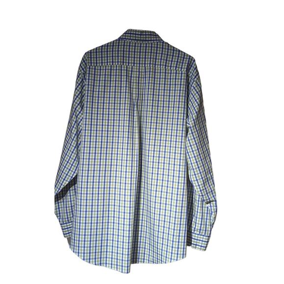 Brooks Brothers Men's Navy/Green Gingham Check Button Down Size L - Picture 2 of 7